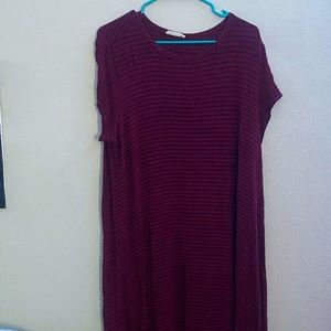 Red striped tshirt dress